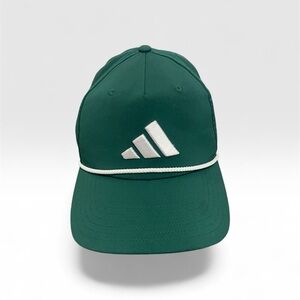 🧢 Adidas Green Snapback Hat White Logo Adjustable Cap Sport Casual